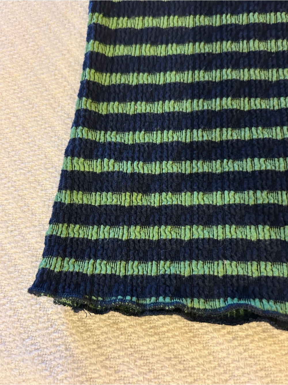 See You Monday Striped Sleeveless Knit Tank Top - Green/navy, size medium - Picture 5 of 12
